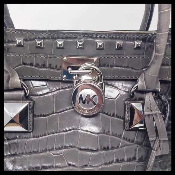 Michael Kors Croc Embossed Studded Hamilton Tote - Picture 4 of 7
